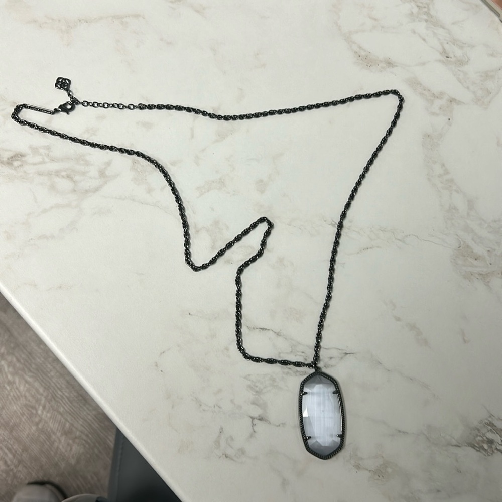 Kendra Scott grey and black long necklace